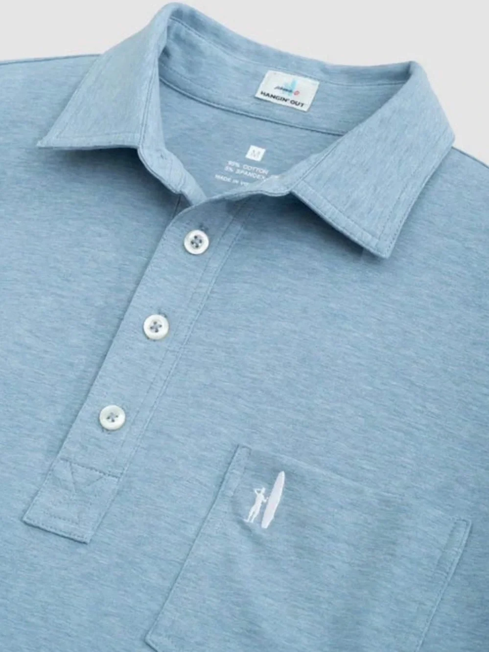 Johnnie-O Hangin Out Men's Cove Heathered Original Polo - Picture 7 of 14